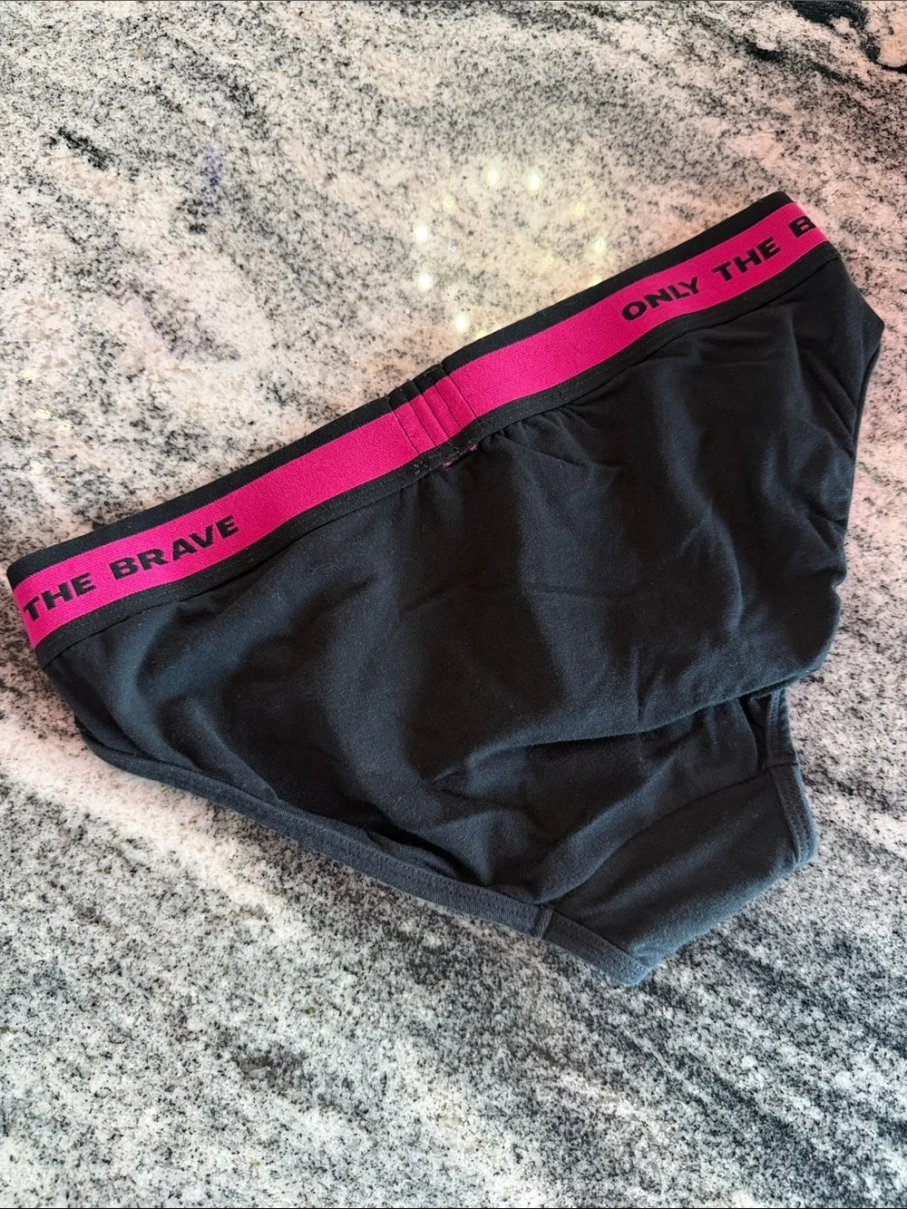 Diesel Black Briefs with Hot Pink Branded Waistband